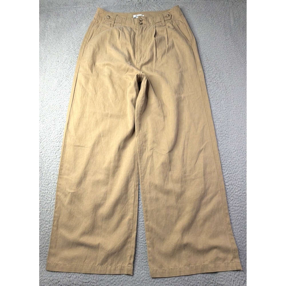 NEW Madewell Pants Womens 6 The Harlow Wide Leg  Beige Tan Minimalist Preppy